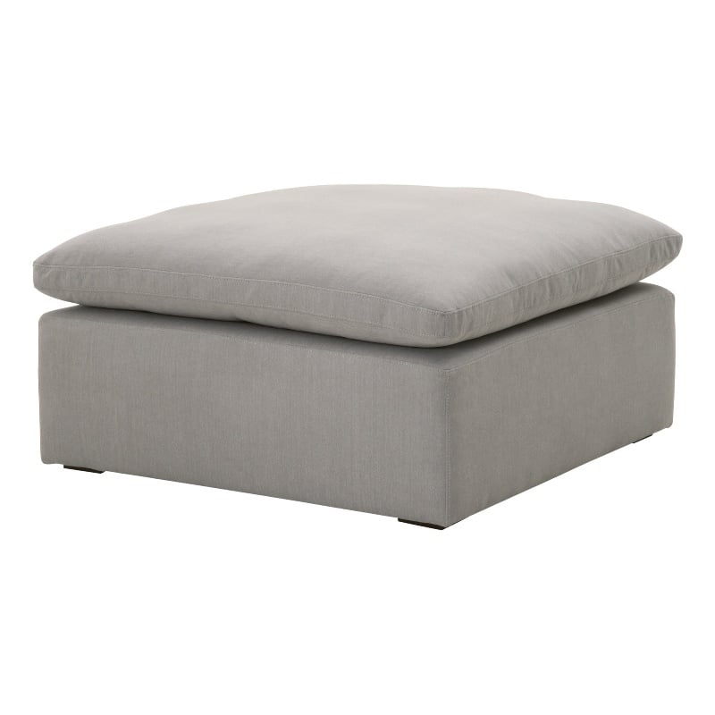 Maklaine Modern Transitional Sky Fabric Modular Ottoman in Gray