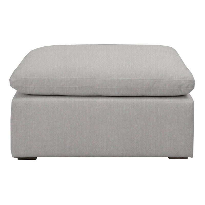 Maklaine Modern Transitional Sky Fabric Modular Ottoman in Gray