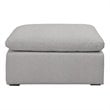 Maklaine Modern Transitional Sky Fabric Modular Ottoman in Gray