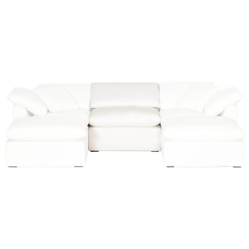 Maklaine Modern / Contemporary Sky Fabric Armless Chair in White