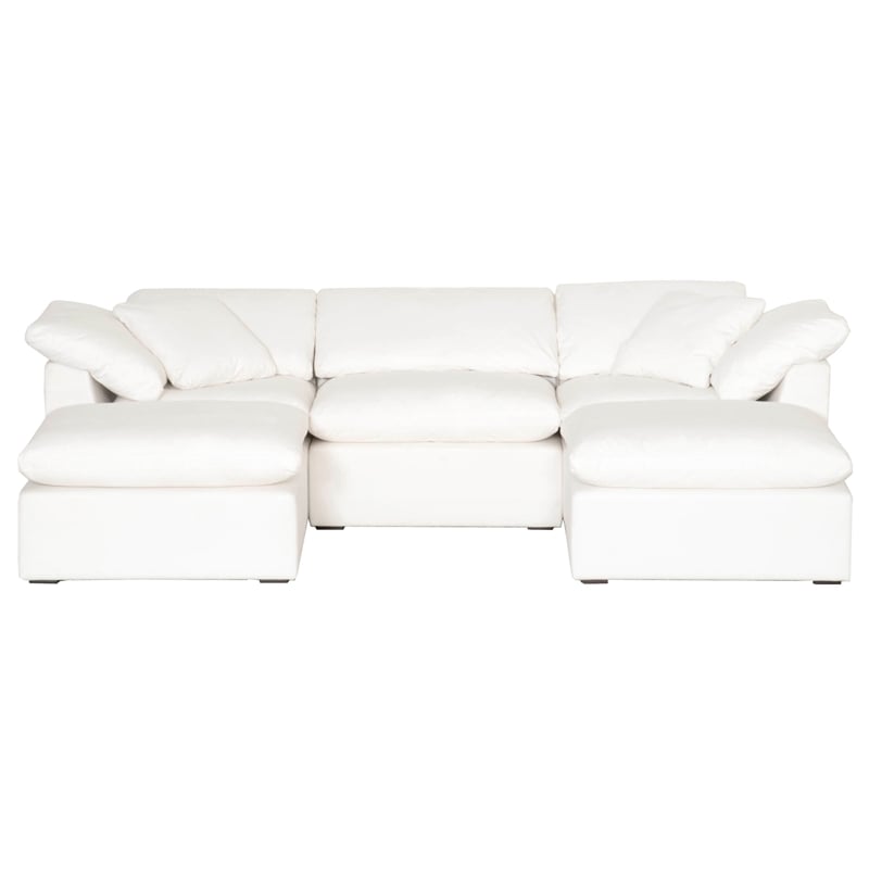 Maklaine Modern / Contemporary Sky Fabric Armless Chair in White
