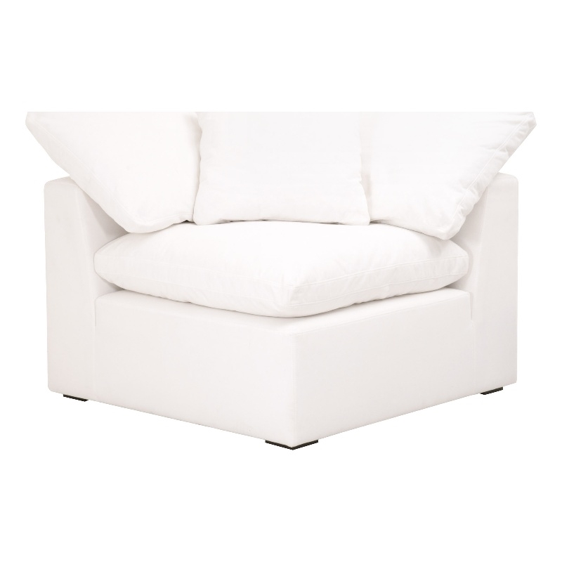 Maklaine Modern Transitional Sky Fabric Corner Chair in White