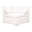 Maklaine Modern Transitional Sky Fabric Corner Chair in White