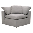 Maklaine Modern Transitional Sky Fabric Corner Chair in Gray
