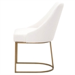 Maklaine Transitional Fabric Dining Chair in White (Set of 2)