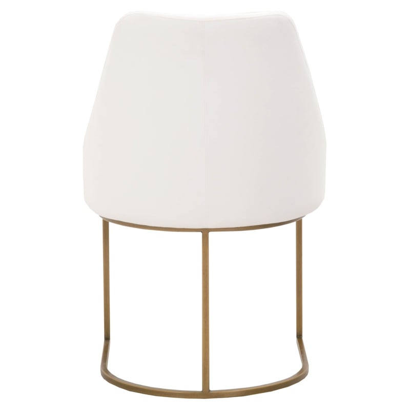 Maklaine Transitional Fabric Dining Chair in White (Set of 2)