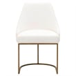 Maklaine Transitional Fabric Dining Chair in White (Set of 2)