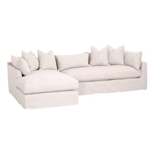 Maklaine Modern Transitional 110&quot Fabric LF Sectional in Beige