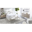 Maklaine Contemporary Transitional Wood Queen Bed in White Finish