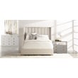 Maklaine Contemporary Transitional Velvet Cal King Bed in Cream