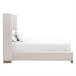 Maklaine Contemporary Transitional Velvet Cal King Bed in Cream