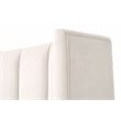 Maklaine Contemporary Transitional Velvet Cal King Bed in Cream