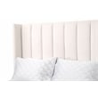 Maklaine Contemporary Transitional Velvet Cal King Bed in Cream