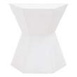 Maklaine Modern / Contemporary Stone Accent Table in Ivory Finish