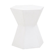 Maklaine Modern / Contemporary Stone Accent Table in Ivory Finish