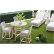 Maklaine Modern / Contemporary Stone Accent Table in Ivory Finish