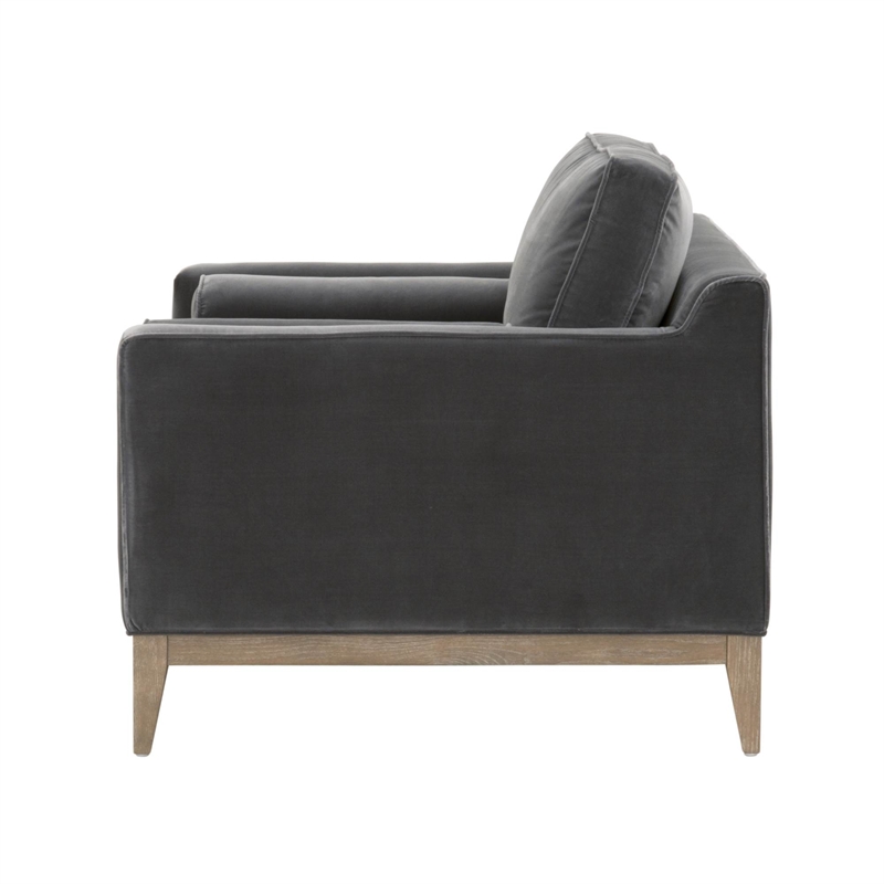 Maklaine Modern / Contemporary Fabric Sofa Chair in Gray Finish