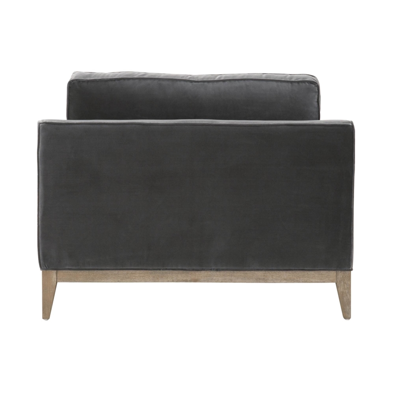 Maklaine Modern / Contemporary Fabric Sofa Chair in Gray Finish