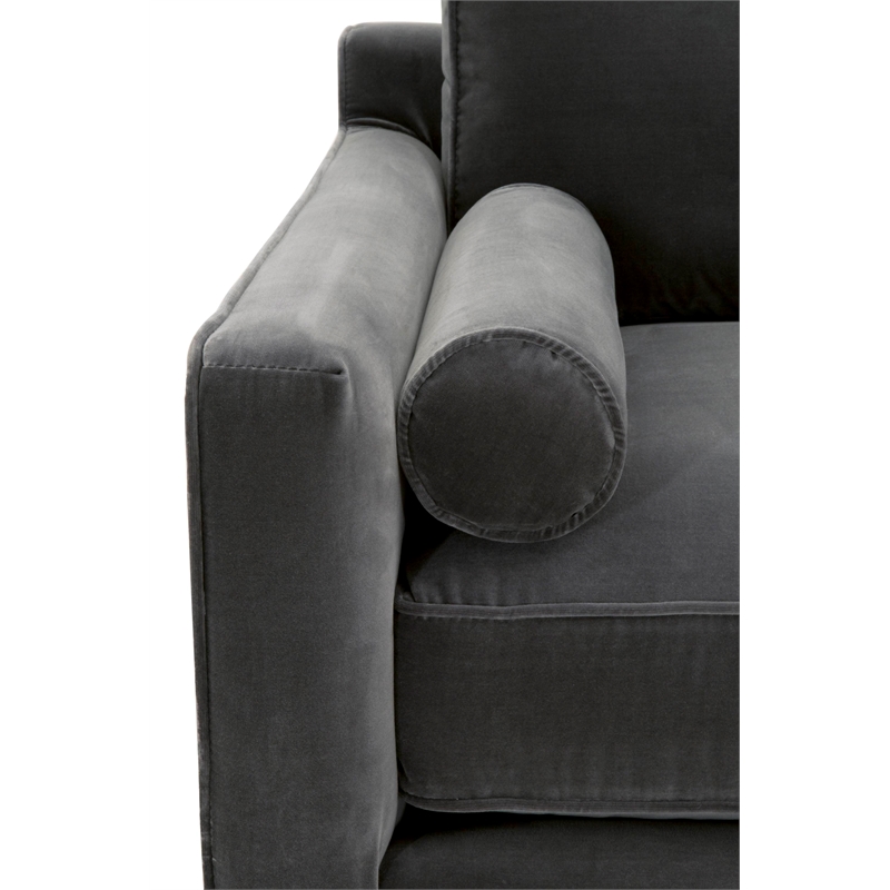 Maklaine Modern / Contemporary Fabric Sofa Chair in Gray Finish