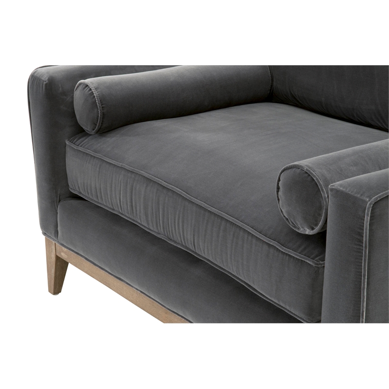 Maklaine Modern / Contemporary Fabric Sofa Chair in Gray Finish
