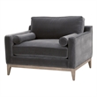 Maklaine Modern / Contemporary Fabric Sofa Chair in Gray Finish