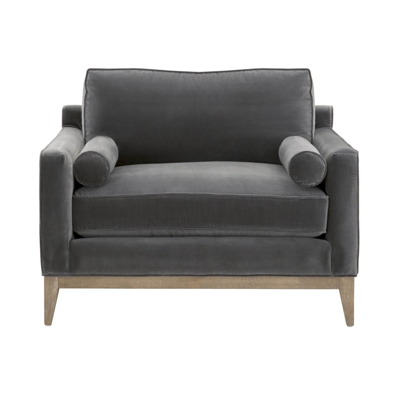 Maklaine Modern / Contemporary Fabric Sofa Chair in Gray Finish