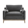 Maklaine Modern / Contemporary Fabric Sofa Chair in Gray Finish