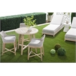 Maklaine Transitional Tapestry Fabric Outdoor Chaise Lounge in Gray