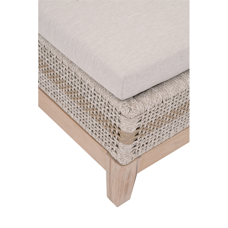 Maklaine Transitional Tapestry Fabric Outdoor Chaise Lounge in Gray