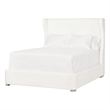 Maklaine Modern Transitional Fabric Queen Bed in White Finish