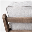 Maklaine Transitional Frost Gray Fabric Wrapped Honey Wooden Frame Accent Chair