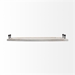Maklaine Farmhouse Whitewashed Wooden Herringbone Rectangular Tray