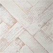 Maklaine Farmhouse Whitewashed Wooden Herringbone Rectangular Tray