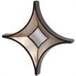 Maklaine Traditional 16.5x16.5 Star Wood Frame Mirror in Brown