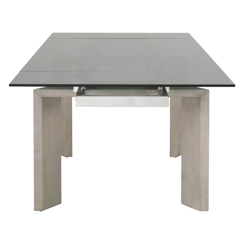 Maklaine Modern / Contemporary Wood Extension Dining Table in Gray