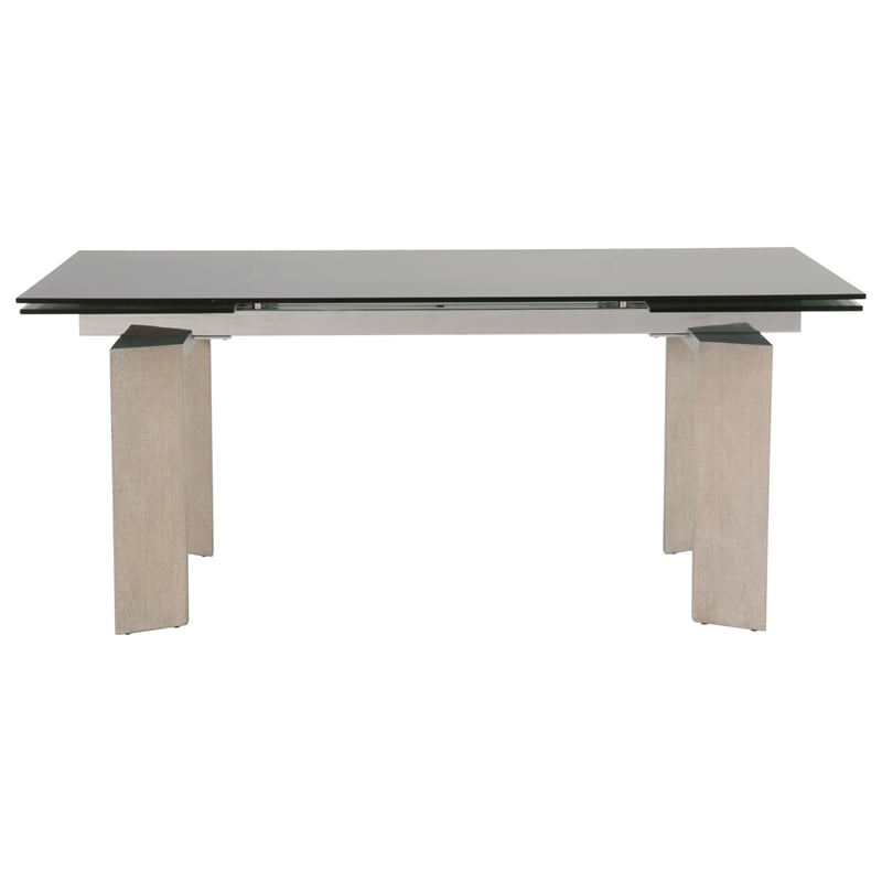 Maklaine Modern / Contemporary Wood Extension Dining Table in Gray