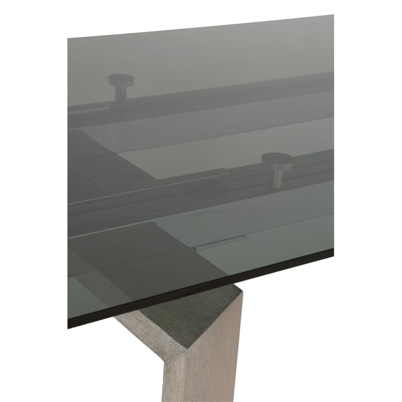 Maklaine Modern / Contemporary Wood Extension Dining Table in Gray