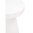Maklaine Modern / Contemporary Tack Stone Accent Table in Ivory
