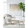 Maklaine Modern / Contemporary Tack Stone Accent Table in Ivory