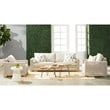 Maklaine Modern / Contemporary Tack Stone Accent Table in Ivory