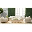 Maklaine Modern / Contemporary Tack Stone Accent Table in Ivory