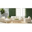 Maklaine Modern / Contemporary Tack Stone Accent Table in Ivory
