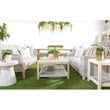 Maklaine Modern / Contemporary Tack Stone Accent Table in Ivory