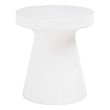 Maklaine Modern / Contemporary Tack Stone Accent Table in Ivory