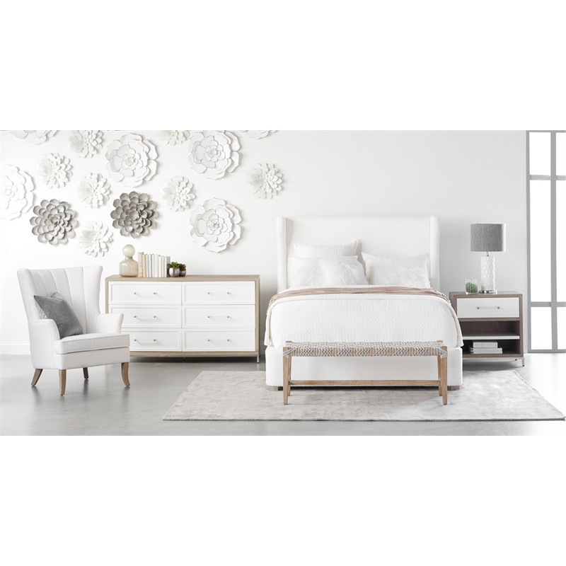 Maklaine Modern Transitional 1-Drawer Wood Nightstand in Gray