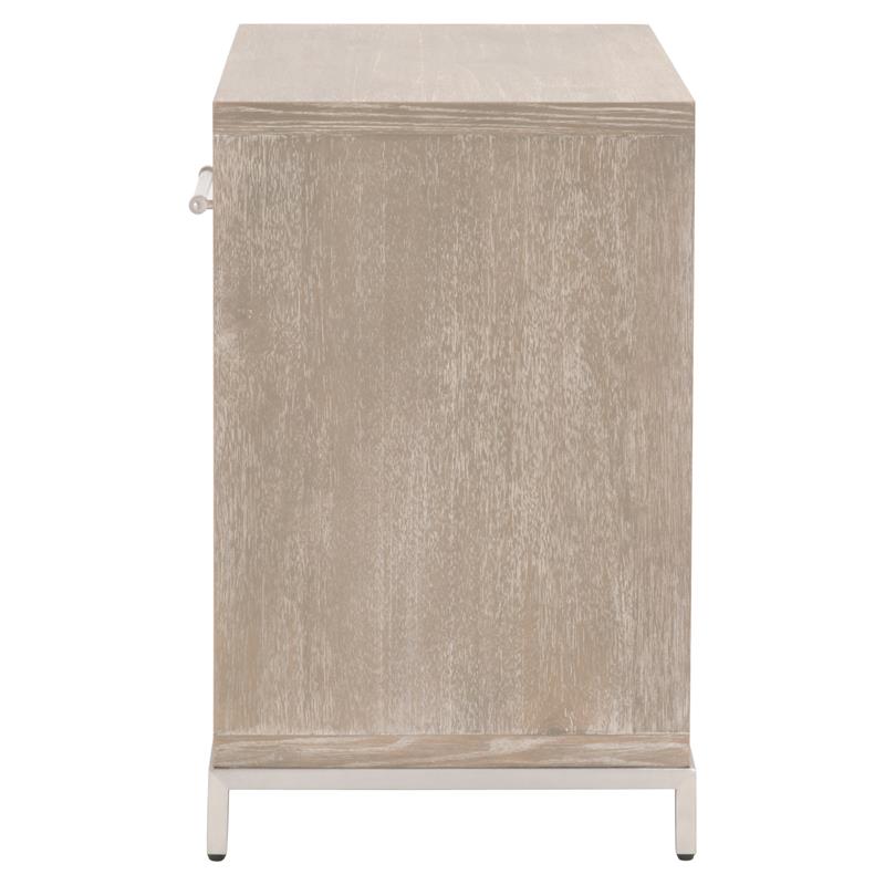 Maklaine Modern Transitional 1-Drawer Wood Nightstand in Gray