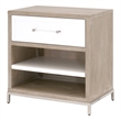 Maklaine Modern Transitional 1-Drawer Wood Nightstand in Gray