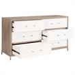 Maklaine Modern Transitional 6-Drawer Wood Dresser in Natural