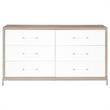 Maklaine Modern Transitional 6-Drawer Wood Dresser in Natural