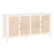Maklaine Modern Transitional Wood Media Sideboard in White Finish